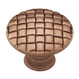 Cabinet Knob, Basket Weave, Antique Red, 1-1/8-In.