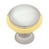 Cabinet Knob, Polished Brass & Satin Nickel, 1-3/8-In.