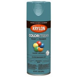 COLORmaxx Spray Paint + Primer, Gloss Bahama Sea, 12-oz.