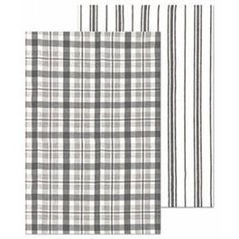 Farmhouse Towel Set, Gray, 100% Cotton, 19 x 28-In., 2-Pk.