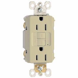 GFCI Outlet, 15A, Ivory, 3-Pack